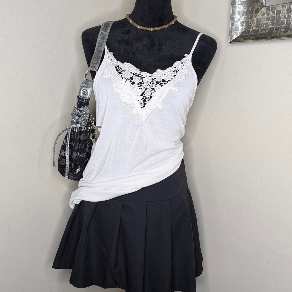 A&F White lace cami top size large